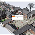 Ancient Architecture Complex Featuring Traditional Courtyards And Cherry Blossom Trees 3d model