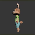 Four Colorful Cartoon Rabbit Figures In Different Outfits Standing With Reflections On Black Background
