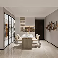 Modern Living Dining Room Interior With Sofa Coffee Table TV And City View Through Window