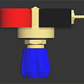 Industrial Gas Regulator with Brass Body Red Blue Gauges Blue Knob and Connection
