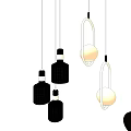 Black And White Modern Pendant Lights With Various Designs And Glass Shades