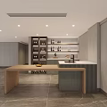 Modern Bar Counter Area Wine Cabinet Bar Counter Sideboard 3d model