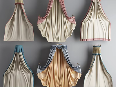 Elegant Bed Canopy Styles With Various Colors And Decorative Designs For Bedroom 3d model