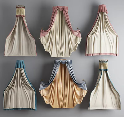 Elegant Bed Canopy Styles With Various Colors And Decorative Designs For Bedroom 3d model