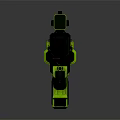 Green Futuristic Sci Fi Gun Weapon With Advanced Tactical Design And Scope 3d model