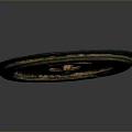 Ancient Circular Bronze Sculpture With Green Patina And Aged Surface Details