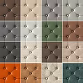 Tufted Fabric Upholstered Background Wall With Various Colors And Button Detail Design