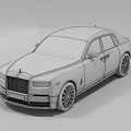 Luxury Sedan with Silver Body Black Roof Classic Grille and Multi Spoke Wheels