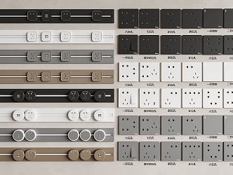 Modern switch socket combination 3d model