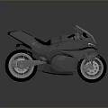 Modern Low Poly Motorcycle With Sleek Grey Design Geometric Shapes And Reflection 3d model