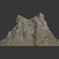 Garden Landscape Natural Rock Formation With Textured Surface And Green Pink Tones