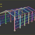 Transparent Geometric Frame Structures With Multiple Metal Supports And Reflective Surfaces