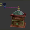 Vintage Manual Coffee Grinder With Wooden And Metal Kitchen Appliance Design