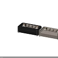 Elegant Modern Multi Seat Sofa In Black And White With Gold Metal Accents And Decorative Pillows