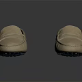 Beige Leather Loafers with Classic Stitched Details and Simple Elegant Style