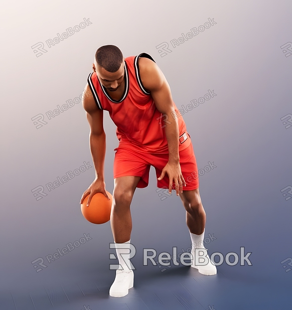 modern black basketball player model