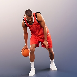 modern black basketball player 3d model