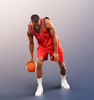 modern black basketball player 3d model