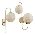 Modern Gold Wall Sconces With Cream Spherical Glass Shades And Minimalist Design
