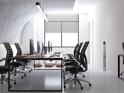 modern public office area office space 3d model
