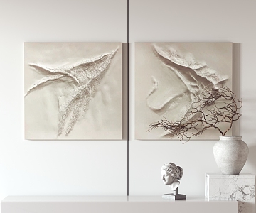 Modern abstract painting hanging painting decorative painting 3d model