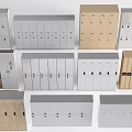 Various Modern Wardrobe Designs With Different Colors And Storage Solutions 3d model