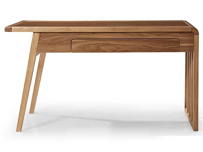 Modern Wooden Desk With Minimalist Design Single Drawer And Slim Legs 3d model