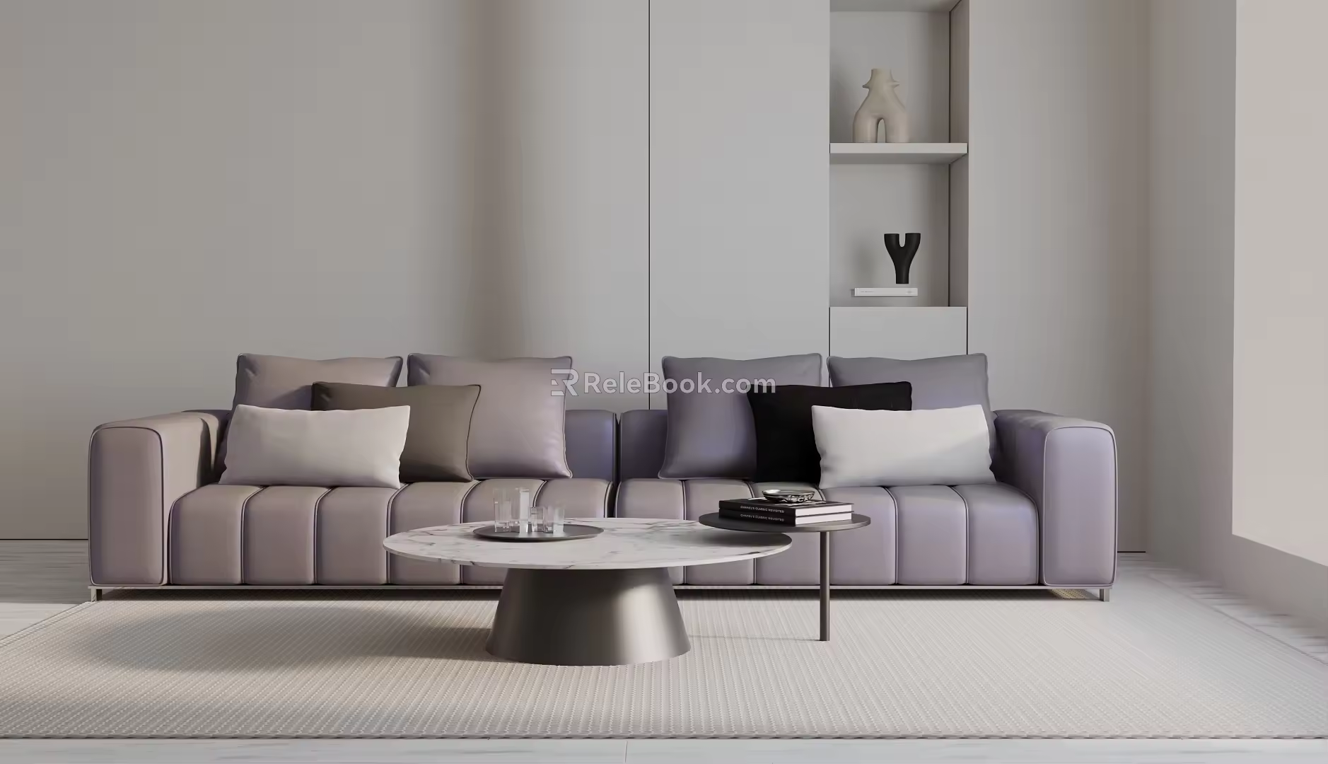 Modern three-seat sofa 3d model