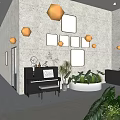 Quiet elevator hall office building elevator hall 3d model