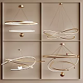 Modern Chandeliers with Various Geometric Shapes Metallic Gold Finish for Contemporary Home Interior Decor