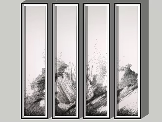 New Chinese abstract painting decorative hanging painting 3d model