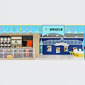 Colorful Kids Clothing Store Interior With Display Racks And Bright Decorations