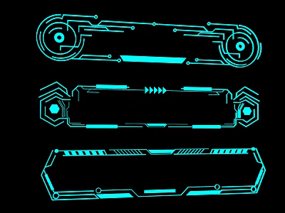 Tech Inspired Geometric Lines Design With Futuristic Frames And Elements 3d model