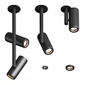 Sleek Modern Black Downlights And Spotlights With Contemporary Design For Ceiling Lighting