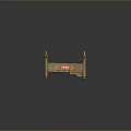 Vintage Wooden Baby Crib With Carved Headboard And Hand Painted Red Patterns