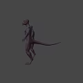 Game Movie Character Lizard Humanoid 3D Model With Gray Skin Yellow Eyes And Standing Pose