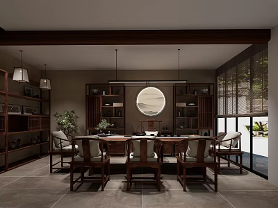 New Chinese Teahouse Storefront 3d model