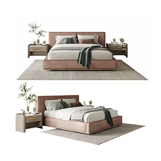 Modern Double Bed 3d model
