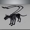 Fantasy Role And Creature 3D Model With Cat Like Body And Extended Tentacles