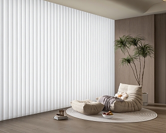 Cream Caterpillar Lazy Sofa Dream Curtain Venetian Blinds 3d model