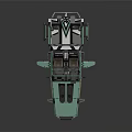 Green Futuristic Car With Unique Design Open Doors And Roof Equipment