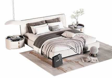 Modern Double Bed 3d model