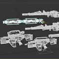 Guns, submachine guns, machine guns, long-range weapons 3d model