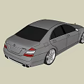 Luxury Sedan 3D Model Featuring Gray Exterior Silver Alloy Wheels And Front Grille Design