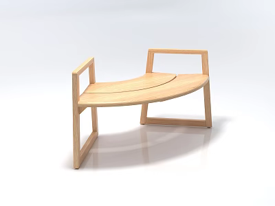 Unique Shaped Sofa With Curved Wooden Frame And Modern Minimalist Design 3d model