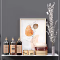 Stylish Bathroom Accessories With Shelves Towel Rack Towels Bottles And Mirror Decor