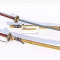 Traditional Japanese Katana Swords With Wooden Sheath And Ornate Hilt Design