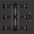 Mechanical Multi Legged Household Device With Black Red Silver Joints And Functional Parts