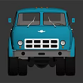 Blue Functional Truck 3D Render Presentation