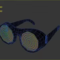 Stylish Black Frame Glasses With Colorful Spiral Lenses For Fashion Accessory Wear